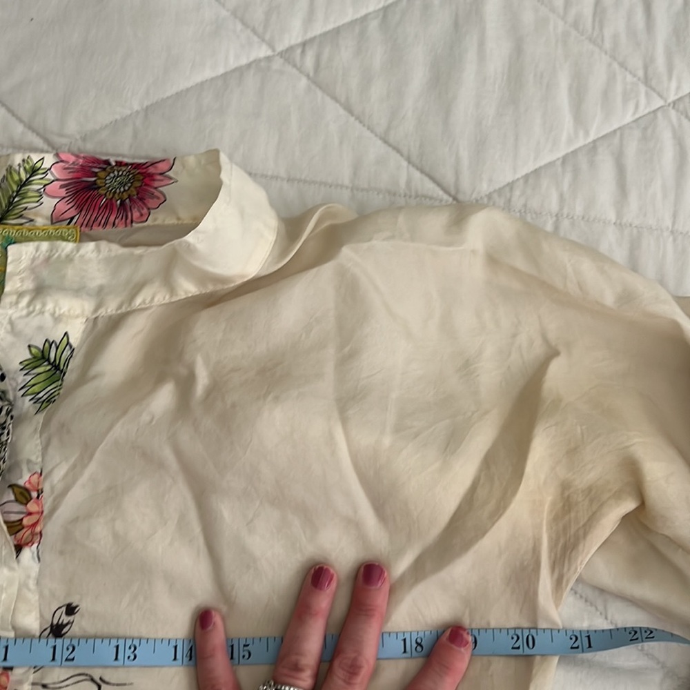 Johnny Was Silk Tunic floral cream small - Picture 15 of 16